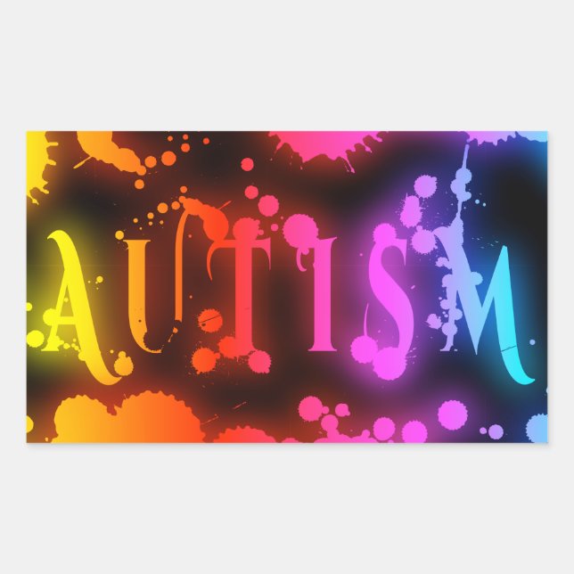 Adesivo Retangular Autismo Retângulo Stickers (Frente)