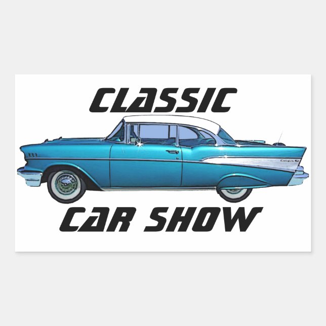 Adesivo Retangular Autocolante clássico 1957 Chevy BelAire personaliz (Frente)