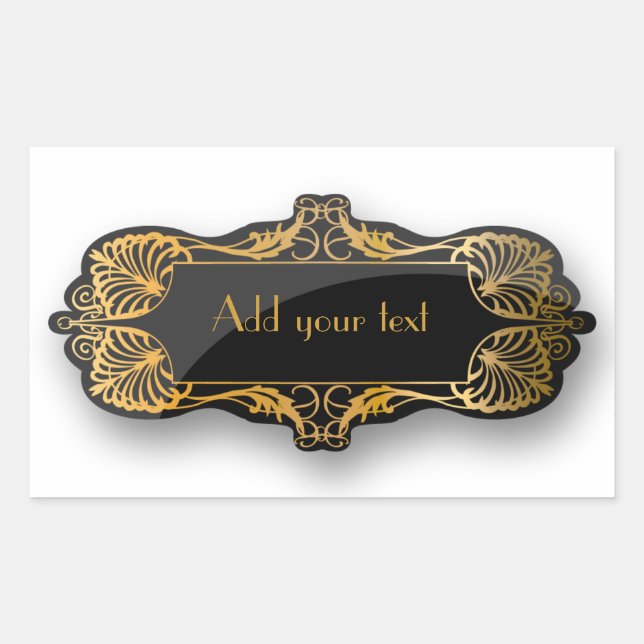 Adesivo Retangular Autocolante de Art déco (Frente)