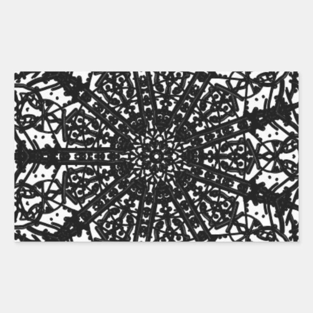 Adesivo Retangular Autocolante de arte monocromática (Frente)