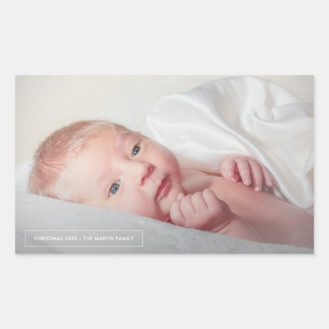 Adesivo Retangular Autocolante de fotos de Natal minimalista (Frente)