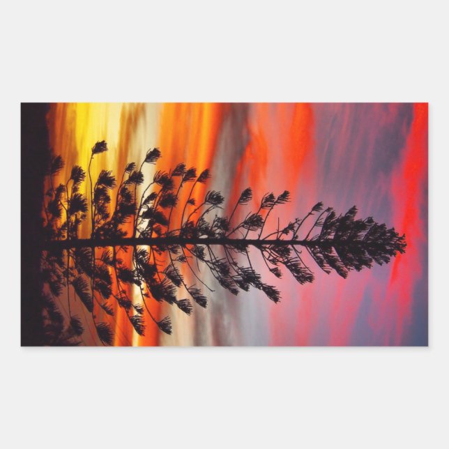 Adesivo Retangular Autocolante de silhueta de Emu Park (Frente)