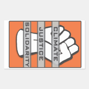 Adesivo Retangular Autocolante de Solidariedade da Justiça Climática