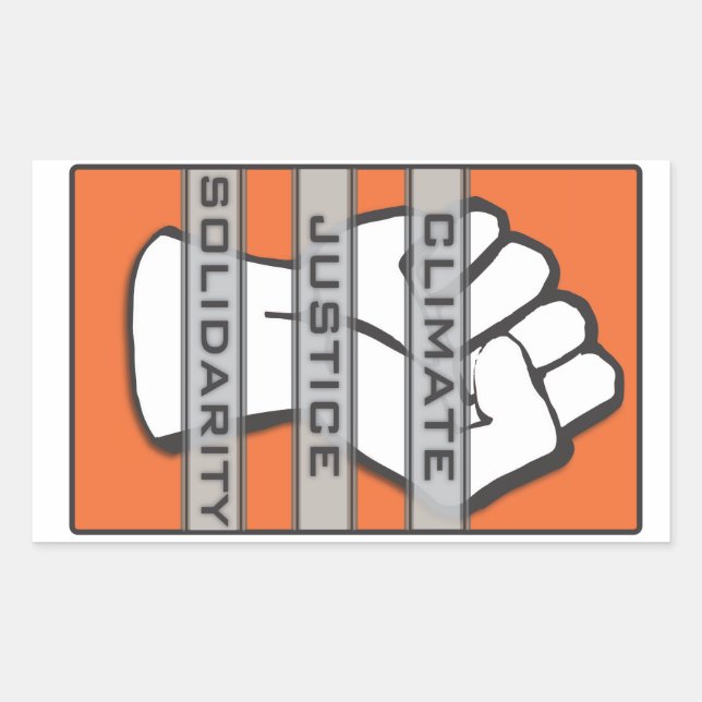 Adesivo Retangular Autocolante de Solidariedade da Justiça Climática (Frente)