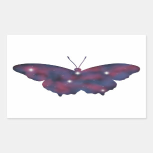 Adesivo Retangular Autocolante de Starscape com Borboleta Escura