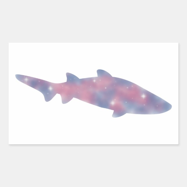 Adesivo Retangular Autocolante de Starscape de Tubarão Claro (Frente)