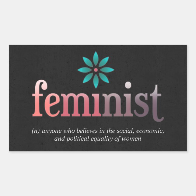 Adesivo Retangular Autocolante Feminista (Frente)