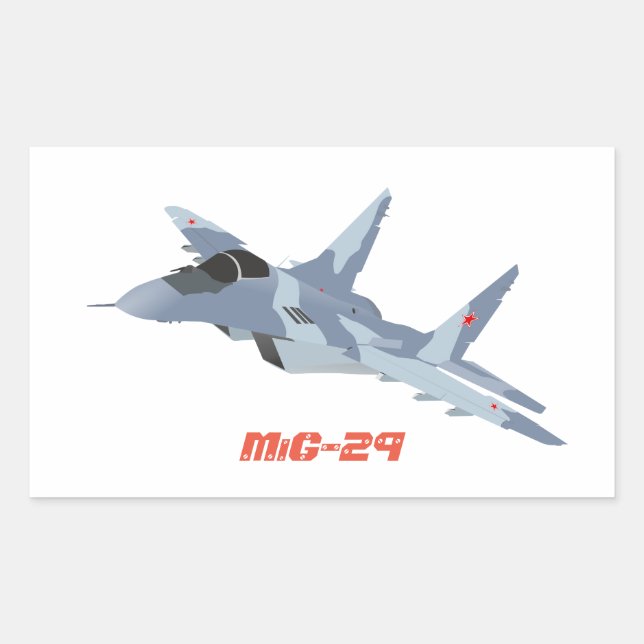 Adesivo Retangular Autocolante MiG-29 (Frente)