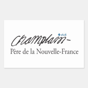 Adesivo Retangular Autocolante x20 Champlain pai Nova França