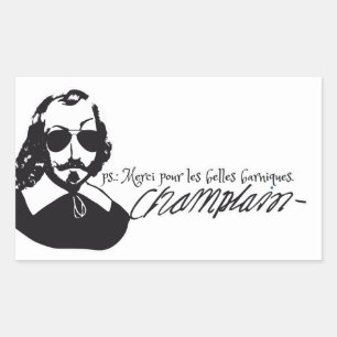 Adesivo Retangular Autocolante x20 Samuel Champlain Hipster óculos