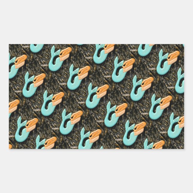 Adesivo Retangular autocolantes azuis (Frente)