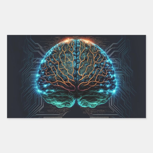 Adesivo Retangular Autocolantes cibernéticos (Frente)