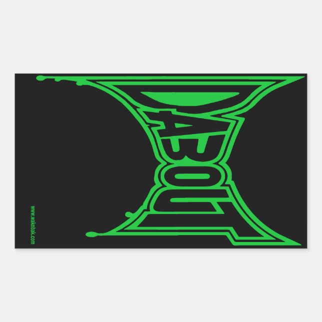 Adesivo Retangular Autocolantes "Dab Out", Brilhantes (Frente)