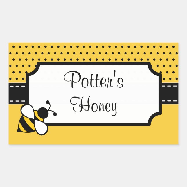 Adesivo Retangular Autocolantes de abelha personalizados (Frente)