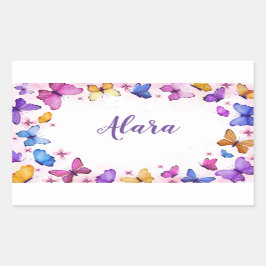 Adesivo Retangular Autocolantes de borboletas