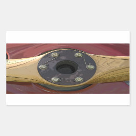 Adesivo Retangular Autocolantes de madeira de avião vermelho