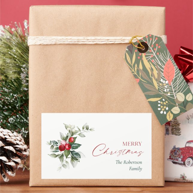 Adesivo Retangular Autocolantes de presente de Natal personalizados (Feriado)