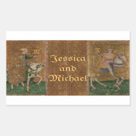 Adesivo Retangular Autocolantes do Renascimento do Cavaleiro Medieval
