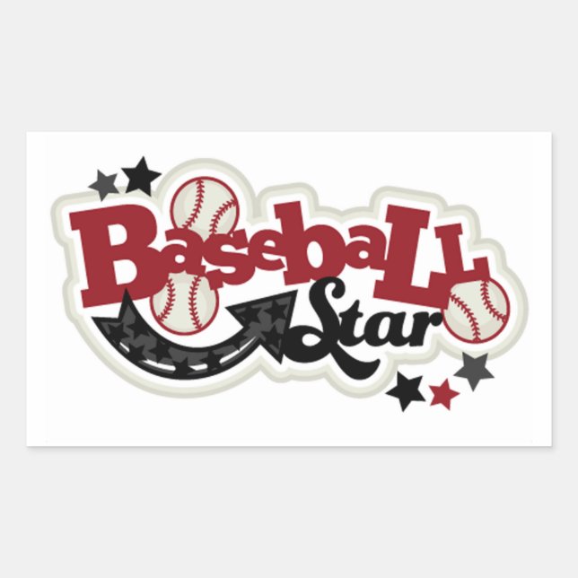 Adesivo Retangular Autocolantes/Estrela de Baseball (Frente)