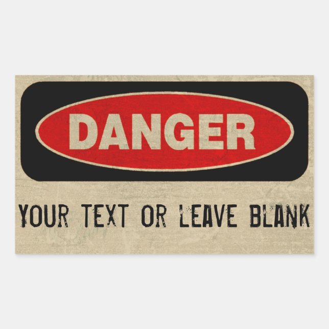 Adesivo Retangular Autocolantes personalizados de perigo (Frente)