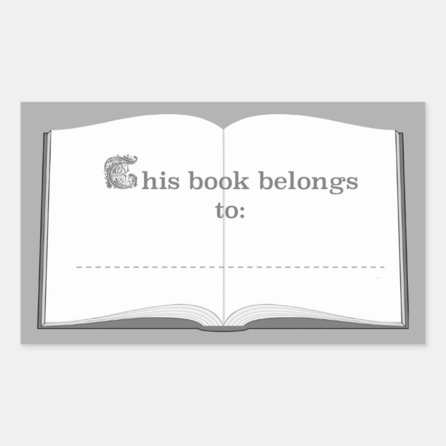Adesivo Retangular Autocolantes personalizados (Este Livro Pertence A (Frente)