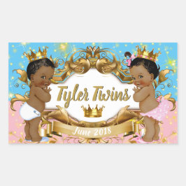 Adesivo Retangular Autocolantes prateados africanos/princesa