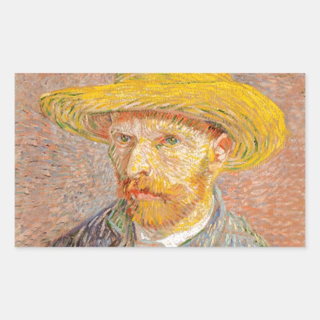 Adesivo Retangular Autorretrato impressionista de Vincent Van Gogh (Frente)