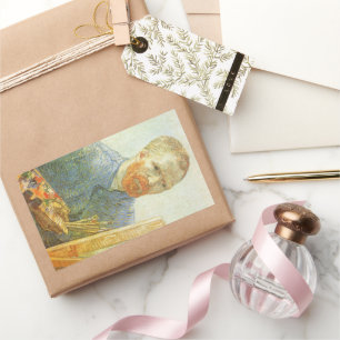 Adesivo Retangular Autorretrato na frente de Easel, Vincent van Gogh