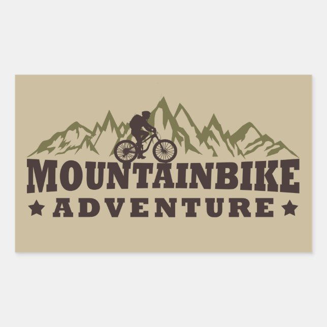 Adesivo Retangular aventura da mountain bike (Frente)