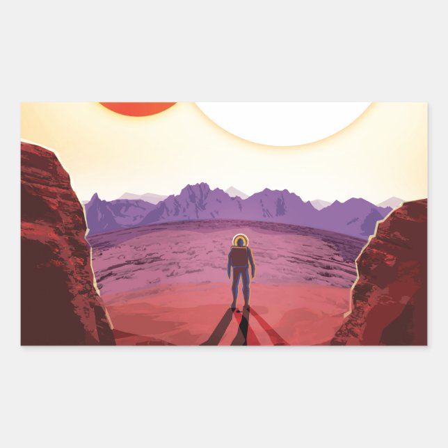 Adesivo Retangular Aventura do Planeta de Destino do Kepler Space Via (Frente)