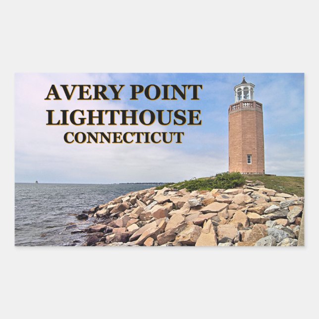 Adesivo Retangular Avery Point Lighthouse, CT Passport Stickers (Frente)