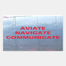 AVIATE, NAVIGATE, COMUNICAR Vinheta de aviação