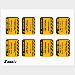 Adesivo Retangular Aviso Carimbo de papel de área de codificação