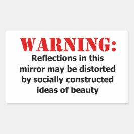 Adesivo Retangular Aviso de Espelho Corpo-Positivo