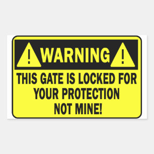 Adesivo Retangular Aviso: Esta Porta Está Bloqueada Para A Sua Proteç