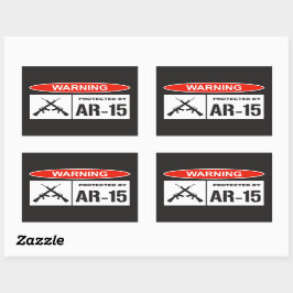 Adesivo Retangular Aviso Protegido pela Empresa Doméstica AR-15