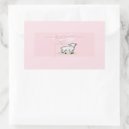 Adesivo Retangular Avô Baptism Lâmpada Rosa Personalizada