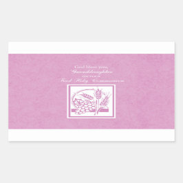 Adesivo Retangular Avó Primeira Comunhão, Rosa