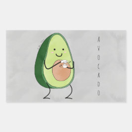 Adesivo Retangular Avocado ASL Sticker
