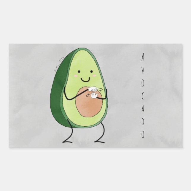 Adesivo Retangular Avocado ASL Sticker (Frente)