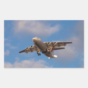 Adesivo Retangular Avro RJ85 Jet Landing