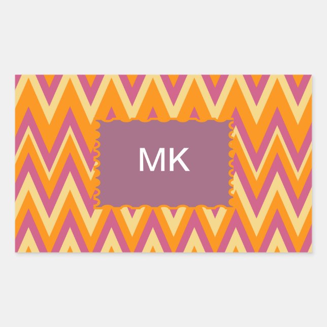 Adesivo Retangular Aztec Tribal ZigZag (Frente)