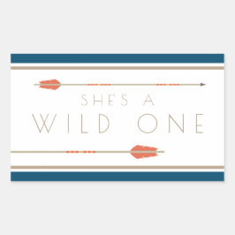 Adesivo Retangular Aztec Wild One | Primeiro Aniversário