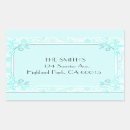 Adesivo Retangular Azul-claro-flor