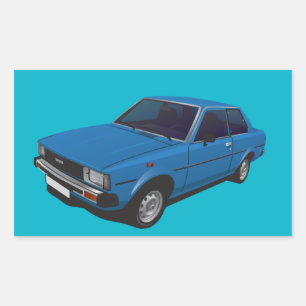 Adesivo Retangular Azul da porta de Toyota Corolla DX KE70 2