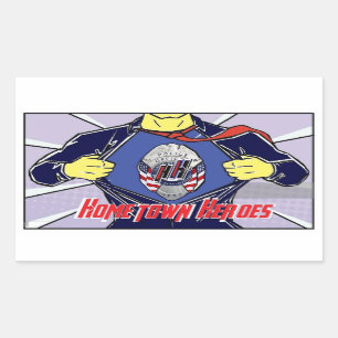 Adesivo Retangular azul do hh