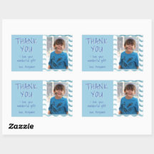 Azul Ondas Aniversário Obrigado Crianças Foto