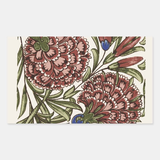 Adesivo Retangular Azulejo Flor de Cravo Antigo Rústico Arte De Morga (Frente)