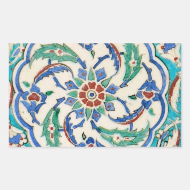 Adesivo Retangular azulejo iznik (Frente)