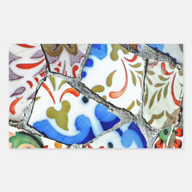 Adesivo Retangular Azulejos do mosaico Guell Park (Frente)